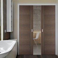 Double Pocket Vancouver Chocolate Grey Internal Doors - Prefinished