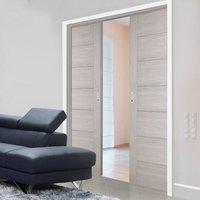 Double Pocket Hampshire Light Grey Internal Doors - Prefinished