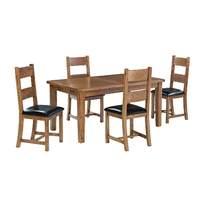 dorset 160 210cm extending dining table with 4 chairs