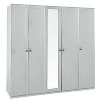 Dolce Tall 5 Door Mirrored Wardrobe Cashmere