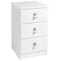 Dolce 3 Drawer Bedside White