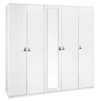 Dolce Tall 5 Door Mirrored Wardrobe White