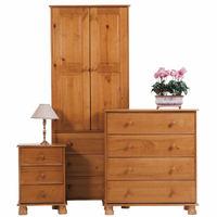 dovedale pine 2 door 3 drawer wardrobe with 4 drawer chest and 3 drawe ...