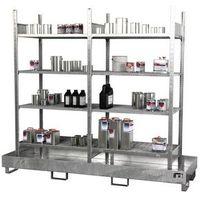 double bay shelves for small cans 4 retention shelf levels double wid