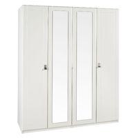 Dolce Tall 4 Door Mirrored Wardrobe Cream