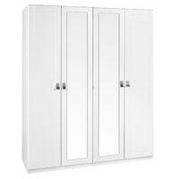 Dolce Tall 4 Door Mirrored Wardrobe White