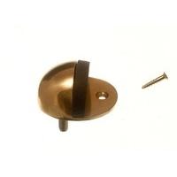 door stop stay oval type 75mm 3 inch polished brass with screws pack o ...