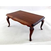 Dolls House Miniature Dining Room Furniture Walnut Wooden Queen Ann Dining Table