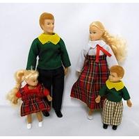 Dolls House Miniature 1:12 Modern Family of 4 People Mum Dad Little Girl & Boy