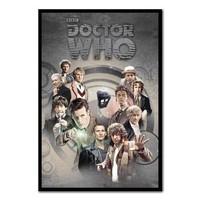 doctor who doctors through time poster black framed 965 x 66 cms appro ...