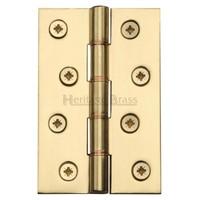 Double Phosphor Washered and Screws Hinge (Set of 2) Finish: Polished Brass, Size: 10.16 cm H x 6.68 cm W x 0.3 cm D