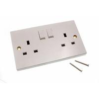 Double Wall Electric 13 Amp Plug Socket Switched 2 Gang ( pack of 5 )