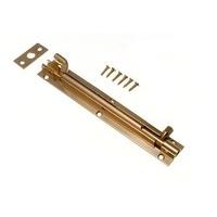 Door Barrel Slide Bolt Cranked Offset 150MM 6 Inch Brass + Screws ( pack of 10 )