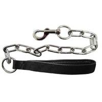 Dog & Co Heavy Chain Lead Nylon Padded Handle Black