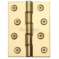 Double Phosphor Washered Hinge (Set of 2) Finish: Polished Brass, Size: 10.16 cm H x 7.62 cm W