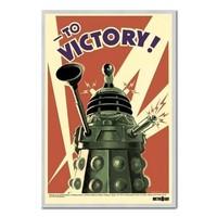 Doctor Who Dalek To Victory Poster Silver Framed - 96.5 x 66 cms (Approx 38 x 26 inches)