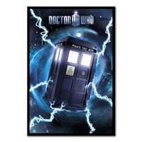 Doctor Who Tardis Metallic Poster Black Framed - 96.5 x 66 cms (Approx 38 x 26 inches)
