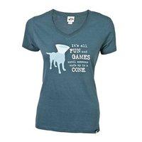 dog is good fun and games t shirt woman teal