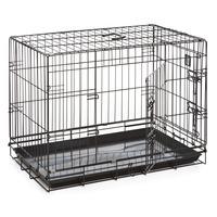 dog life dog crate double door black medium