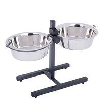 Dog Bowl Stand with 2 Stainless Steel Bowls - 2 x 2.8 litres