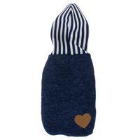 Dog Jumper with Striped Hood - 25cm Back Length