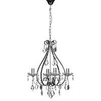 Dominique Chandelier Chrome Iron FrameCrystalGlass 4 Arm