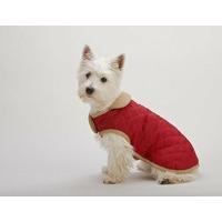 Dog Gone Smart Suede Quilted Belly Coat Red 35cm (14\