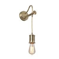 DOUILLE1 AB Douille 1 Light Wall Light With Cord In Aged Brass (Fitting Only)