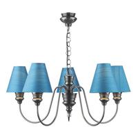 DOR0599/58 Doreen 5 Light Pendant With Blackcurrant Shades