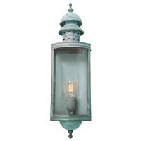 Downing Street Solid Brass Outdoor Lantern, Verdigris