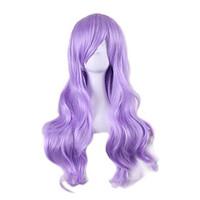 Dolly Style Cheap Cosplay Wigs Sexy Synthetic Perruque Lolita Anime Wig light Purple Hair Wigs 70cm Long Wavy Peruk