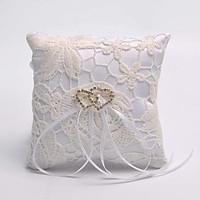 Double Heart Hollow Flower Ring Pillow