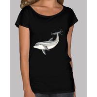 dolphin - woman, wide neck & loose fit, black