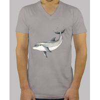 dolphin - man, manga short beak long neck, gray melange