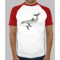 dolphin man baseball style white and red