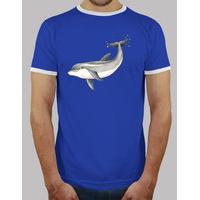 dolphin man retro style royal blue and white