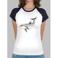 dolphin - woman, baseball style, white and navy