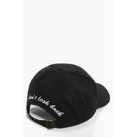 dont look back slogan baseball cap black