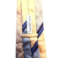 dolce gabbana silk tie beige stripped design