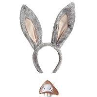 Donkey Set (ears Mouth) Accessory For Animal Jungle Farm Fancy Dress