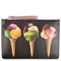 DOLCE AND GABBANA Ice Cream Leather Clutch