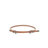 double buckle faux leather belt