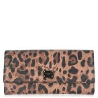 DOLCE AND GABBANA Leopard Print Continental Wallet