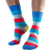 Doris & Dude Mens Grey Striped Bamboo Socks - Size 7-11