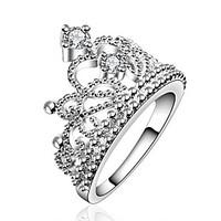 Double Layer 925 Silver Crown Ring With AAA Cubic Zircon Diamond Rings For Women Party Wedding Engagement Jewelry LKNSPCR630