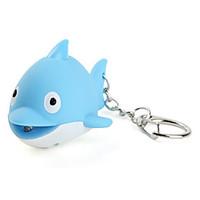 dolphin keychain with led flashlight and sound effects blue