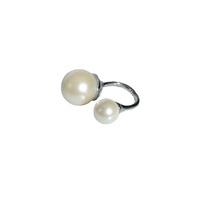 Double Pearl Silver Ring