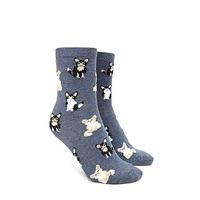 Dog Print Crew Socks