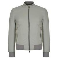 DOLCE AND GABBANA Contrast Trim Leather Jacket