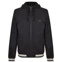 dolce and gabbana plate logo hooded bomber jacket